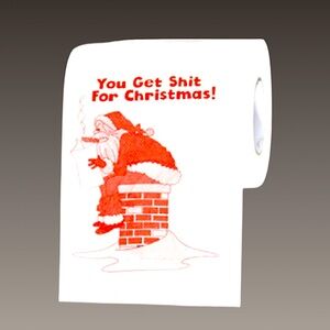 NWT Gag Gift “You get shit for Christmas” 8 rolls of‎ toilet paper
